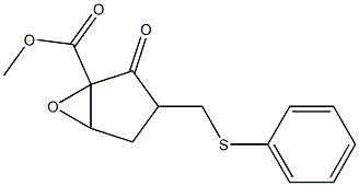 1,5-Epoxy-2-oxo-3-(phenylthiomethyl)cyclopentane-1-carboxylic acid methyl ester,,结构式