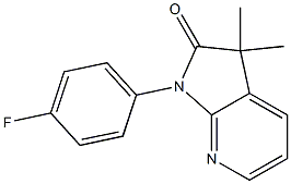 1,3-ジヒドロ-3,3-ジメチル-1-(4-フルオロフェニル)-2H-ピロロ[2,3-b]ピリジン-2-オン 化学構造式