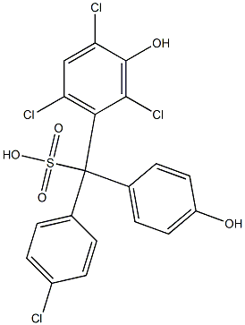 (4-Chlorophenyl)(2,4,6-trichloro-3-hydroxyphenyl)(4-hydroxyphenyl)methanesulfonic acid 结构式