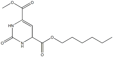 2-オキソ-1,2,3,6-テトラヒドロピリミジン-4,6-ジカルボン酸4-メチル6-ヘキシル 化学構造式