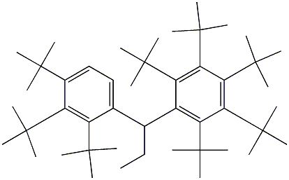 1-(ペンタ-tert-ブチルフェニル)-1-(2,3,4-トリ-tert-ブチルフェニル)プロパン 化学構造式