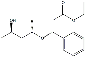 (R)-3-フェニル-3-[(1S,3R)-1-メチル-3-ヒドロキシブトキシ]プロピオン酸エチル 化学構造式