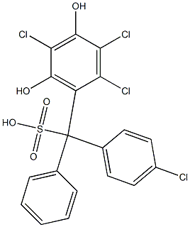 (4-Chlorophenyl)(2,3,5-trichloro-4,6-dihydroxyphenyl)phenylmethanesulfonic acid,,结构式