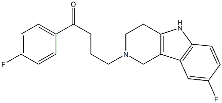 1-(4-Fluorophenyl)-4-[(8-fluoro-1,3,4,5-tetrahydro-2H-pyrido[4,3-b]indol)-2-yl]-1-butanone,,结构式