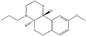 (4aR,10bR)-4-プロピル-9-メトキシ-2,3,4a,5,6,10b-ヘキサヒドロ-4H-ナフト[1,2-b]-1,4-チアジン 化学構造式