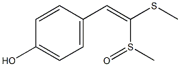 p-[2-(メチルスルフィニル)-2-(メチルチオ)エテニル]フェノール 化学構造式