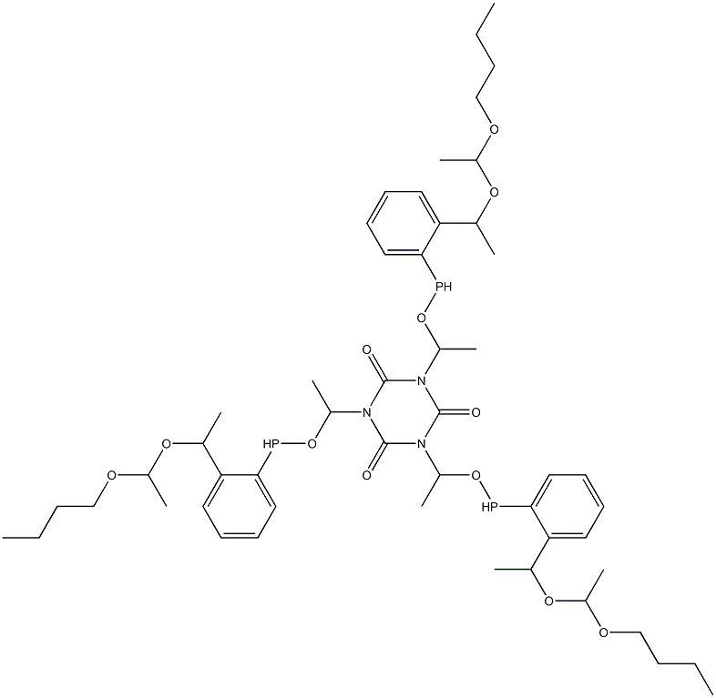 1,3,5-Tris[1-[2-[1-[(1-butoxyethyl)oxy]ethyl]phenylphosphinooxy]ethyl]-1,3,5-triazine-2,4,6(1H,3H,5H)-trione
