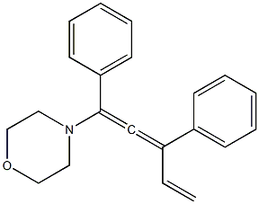 1-モルホリノ-1,3-ジフェニル-1,2,4-ペンタトリエン 化学構造式