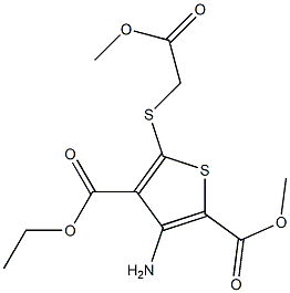 3-アミノ-5-[(2-メトキシ-2-オキソエチル)チオ]チオフェン-2,4-ジカルボン酸4-エチル2-メチル 化学構造式