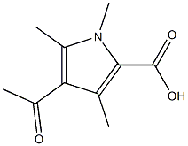 4-アセチル-1,3,5-トリメチル-1H-ピロール-2-カルボン酸 化学構造式