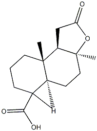 (8S)-8-ヒドロキシ-13,14,15,16-テトラノルラブダン-12,19-二酸12,8-ラクトン 化学構造式