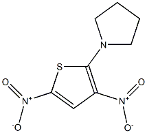 3,5-Dinitro-2-(1-pyrrolidinyl)thiophene,,结构式