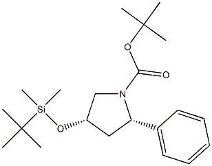 4 (S)-(tert. butyl-dimethyl-silanyloxy)-2 (S)-phenyl- pyrrolodine-1-carboxylic acid tert.-butylester,,结构式