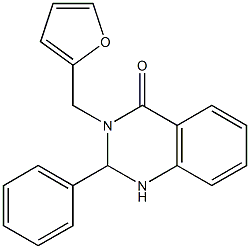 3-Furan-2-ylmethyl-2-phenyl-2,3-dihydro-1H-quinazolin-4-one Struktur