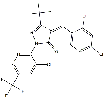 4-((2,4-Dichlorophenyl)methylene)-3-(tert-butyl)-1-(3-chloro-5-(trifluoromethyl)(2-pyridyl))-2-pyrazolin-5-one Structure