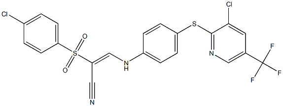 2-((4-Chlorophenyl)sulfonyl)-3-((4-(3-chloro-5-(trifluoromethyl)(2-pyridylthio))phenyl)amino)prop-2-enenitrile Structure