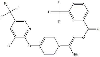 2-Amino-1-aza-2-(4-(3-chloro-5-(trifluoromethyl)(2-pyridyloxy))phenyl)vinyl 3-(trifluoromethyl)benzoate,,结构式