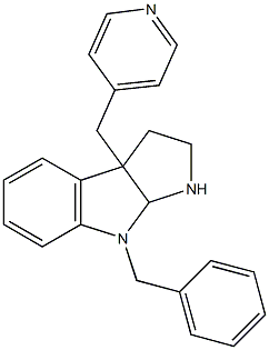 1,2,3,3A,8,8A-HEXAHYDRO-8-(PHENYLMETHYL)-3A-(4-PYRIDINYLMETHYL)-PYRROLO[2,3-B]INDOLE Struktur