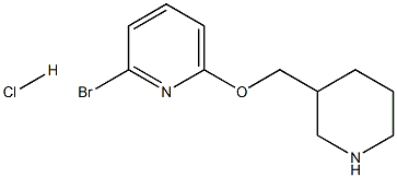 2-Bromo-6-(3-piperidinylmethoxy)pyridinehydrochloride Struktur
