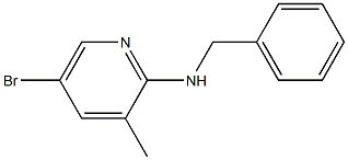 N-Benzyl-5-bromo-3-methyl-2-pyridinamine,,结构式