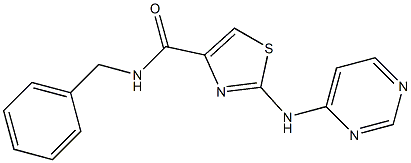Benzyl-2-(pyrimidin-4-ylamino)thiazole-4-carboxamide,,结构式