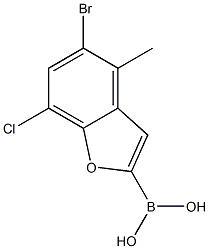 5-bromo-7-chloro-4-methylbenzofuran-2-ylboronic acid,,结构式