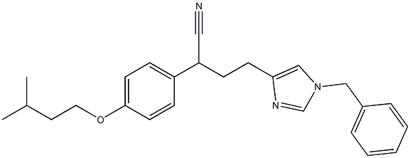 4-(1-benzyl-1H-imidazol-4-yl)-2-(4-(isopentyloxy)phenyl)butanenitrile Struktur