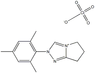 2-(2,4,6-Trimethyl-phenyl)-2,5,6,7-tetrahydro-pyrrolo[2,1-c][1,2,4]triazol-4-ylium perchlorate 结构式