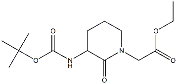 (3-tert-Butoxycarbonylamino-2-oxo-piperidin-1-yl)-acetic acid ethyl ester Structure
