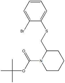 2-(2-Bromo-phenylsulfanylmethyl)-piperidine-1-carboxylic acid tert-butyl ester Struktur
