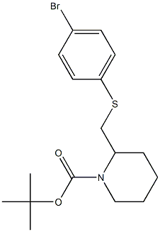 2-(4-Bromo-phenylsulfanylmethyl)-piperidine-1-carboxylic acid tert-butyl ester Structure