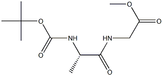 (S)-methyl 2-(2-((tert-butoxycarbonyl)amino)propanamido)acetate 化学構造式