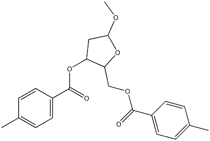 5-methoxy-2-((4-methylbenzoyloxy)methyl)tetrahydrofuran-3-yl 4-methylbenzoate,,结构式