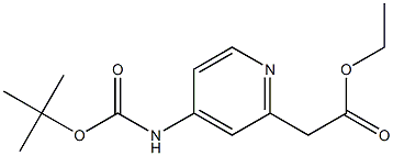 ethyl 2-(4-(tert-butoxycarbonylamino)pyridin-2-yl)acetate Structure