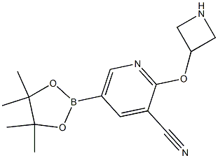 2-(azetidin-3-yloxy)-5-(4,4,5,5-tetramethyl-1,3,2-dioxaborolan-2-yl)pyridine-3-carbonitrile Structure