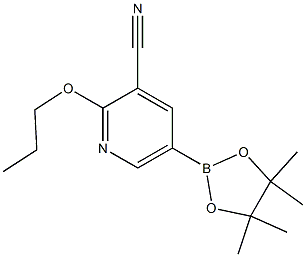 5-(4,4,5,5-tetramethyl-1,3,2-dioxaborolan-2-yl)-2-propoxypyridine-3-carbonitrile,,结构式