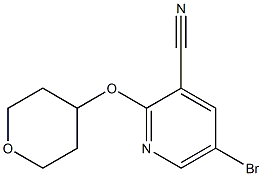 5-bromo-2-(tetrahydro-2H-pyran-4-yloxy)pyridine-3-carbonitrile Struktur