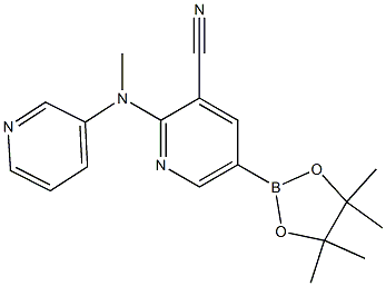2-((pyridin-3-yl)methylamino)-5-(4,4,5,5-tetramethyl-1,3,2-dioxaborolan-2-yl)pyridine-3-carbonitrile Structure