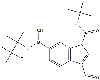 N-Boc-3-Formyl-6-Indoleboronic Acid Pinacol Ester 化学構造式