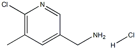 (6-Chloro-5-methylpyridin-3-yl)methanamine hydrochloride 化学構造式