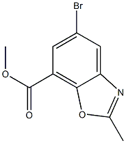 5-Bromo-7-(methoxycarbonyl)-2-methyl-1,3-benzoxazole,,结构式