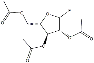 2,3,5-Tri-O-acetyl-L-arabinofuranosyl fluoride 化学構造式