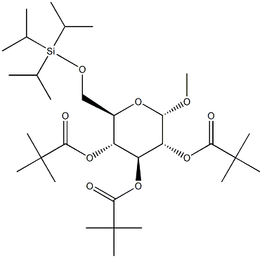 Methyl 2,3,4-tri-O-pivaloyl-6-O-triisopropylsilyl-a-D-glucopyranoside 结构式