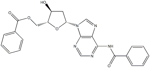 N6-Benzoyl-5'-O-benzoyl-2'-deoxyadenosine 化学構造式