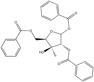 1,2,5-Tri-O-benzoyl-3-methyl-D-xylofuranose Structure