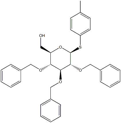 4-Methylphenyl 2,3,4-tri-O-benzyl-b-D-thioglucopyranoside,,结构式