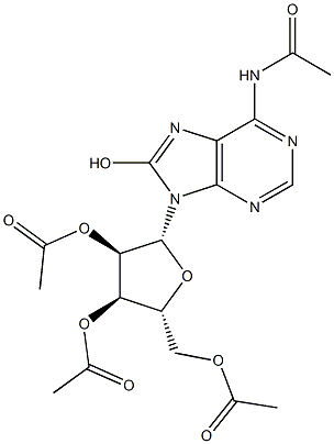 N6-Acetyl-2',3',5'-tri-O-acetyl-8-hydroxyadenosine Structure