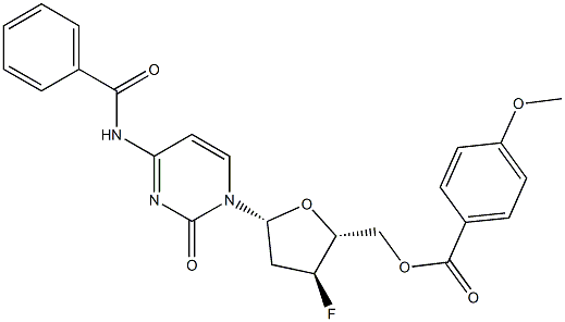 5'-O-Anisoyl-N4-benzoyl-3'-fluoro-2',3'-dideoxycytidine Struktur