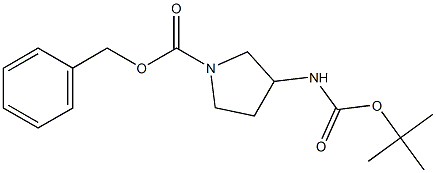 N-CBZ-3-BOC-氨基吡咯烷 结构式