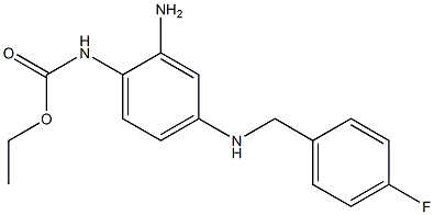 N-[2-氨基-4-(4-氟苄胺)苯基]氨基甲酸乙酯, , 结构式